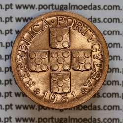 XX centavos 1951 Bronze Republica Portuguesa, 20 centavos 1951 bronze, (Bela/Soberba), World Coins Portugal KM 584
