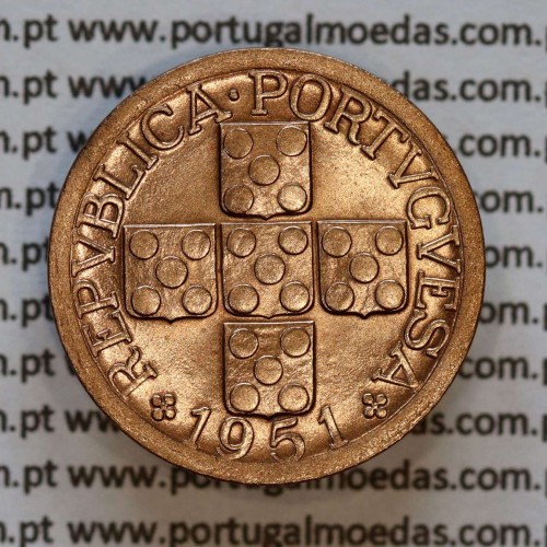 XX centavos 1951 Bronze Republica Portuguesa, 20 centavos 1951 bronze, (Bela/Soberba), World Coins Portugal KM 584