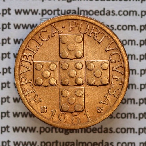 XX centavos 1951 Bronze Republica Portuguesa, 20 centavos 1951 bronze, (MBC+/Bela), World Coins Portugal KM 584
