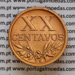 XX centavos 1951 Bronze Republica Portuguesa, 20 centavos 1951 bronze, (MBC+/Bela), World Coins Portugal KM 584