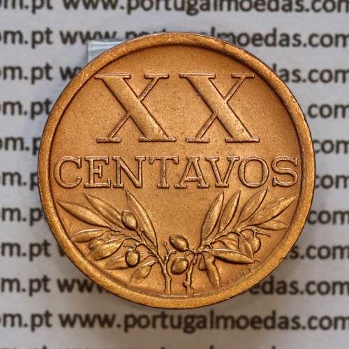 XX centavos 1951 Bronze Republica Portuguesa, 20 centavos 1951 bronze, (MBC+/Bela), World Coins Portugal KM 584