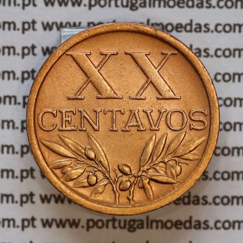 XX centavos 1951 Bronze Republica Portuguesa, 20 centavos 1951 bronze, (MBC+/Bela), World Coins Portugal KM 584