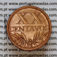 Portugal, bronze coin of 20 centavos 1951 Portuguese Republic, XX centavos 1951 Bronze, (XF), World Coins Portugal KM 584