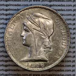 1 Escudo 1916 prata, 1$00 escudo prata 1916 da Republica Portuguesa, (MBC+), World Coins Portugal KM 564 1 Escudo 1916 prata, 1$00 escudo prata 1916 da Republica Portuguesa, (MBC+), World Coins Portugal KM 564