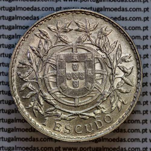 1 Escudo 1916 prata, 1$00 escudo prata 1916 da Republica Portuguesa, (MBC+), World Coins Portugal KM 564