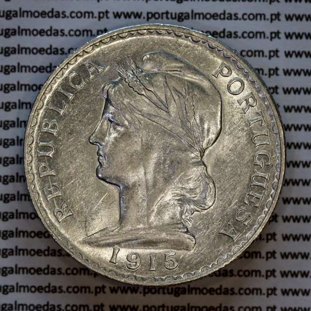1 Escudo 1915 prata, 1$00 escudo prata 1915 Republica Portuguesa, (Bela-), World Coins Portugal KM 564