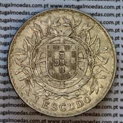 1 Escudo 1915 prata da Republica Portuguesa (1$00 escudo prata 1915), (MBC+), World Coins Portugal KM 564