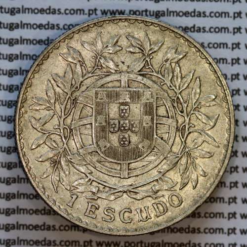 1 Escudo 1915 prata da Republica Portuguesa (1$00 escudo prata 1915), (MBC+), World Coins Portugal KM 564