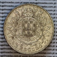 Portugal, silver coin of 1 Escudo 1915, 1$00 silver escudo 1915 Portuguese Republic, (VF+), World Coins Portugal KM 564