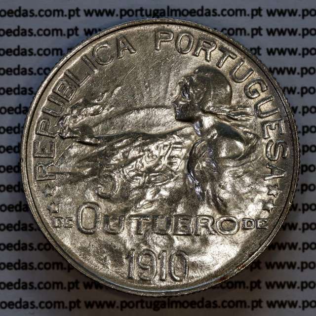 1 Escudo 5 Outubro 1910 em prata, 1 escudo 1914 prata da comemoração da Implantação da República, World Coins Portugal KM 560
