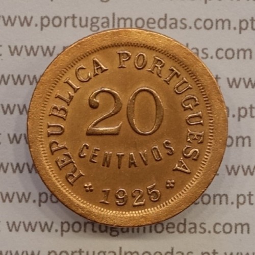 MOEDA DE VINTE CENTAVOS (20 CENTAVOS) BRONZE 1925 BELA