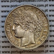 200 réis 1887 prata D. Carlos I, (lei de 30 de Julho de 1891), 1 Franco prata 1887 França, autorizado a circular como 200 réis