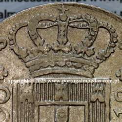 Cruzado Novo prata 1812 D. João Príncipe Regente, 480 Reis prata 1812, coroa baixa de 45 pérolas, diadema losango 4 pontos.