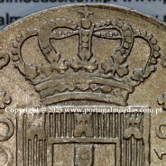 Cruzado Novo prata 1812 D. João Príncipe Regente, 480 Reis prata 1812, coroa baixa de 45 pérolas, diadema losango 4 pontos.