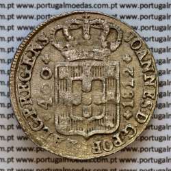 Cruzado Novo prata 1812 D. João Príncipe Regente, 480 Reis prata 1812, coroa baixa de 45 pérolas, diadema losango 4 pontos.