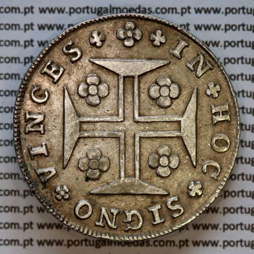 Portugal, silver coin of Cruzado Novo 1812 D. João Prince Regent, diamond diadem 1 point, medium crown 33 pearls variant 3
