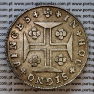 Portugal, silver coin of Cruzado Novo 1812 D. João Prince Regent, diamond diadem 1 point, medium crown 33 pearls variant 3