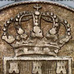 Portugal, silver coin of Cruzado Novo 1812 D. João Prince Regent, diamond diadem 1 point, medium crown 33 pearls variant 3