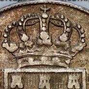 Cruzado Novo prata 1812 D. João Príncipe Regente, 480 Reis prata 1812, coroa média 33 pérolas, var. 3, diadema losango 1 ponto