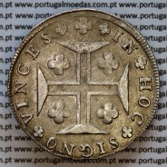Portugal, silver coin of Cruzado Novo 1812 D. João Prince Regent, diamond diadem 1 point, medium crown 33 pearls variant 4