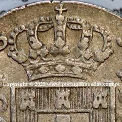 Portugal, silver coin of Cruzado Novo 1812 D. João Prince Regent, diamond diadem 1 point, medium crown 33 pearls variant 2
