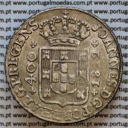 Portugal, silver coin of Cruzado Novo 1812 D. João Prince Regent, diamond diadem 1 point, medium crown 31 pearls var.3