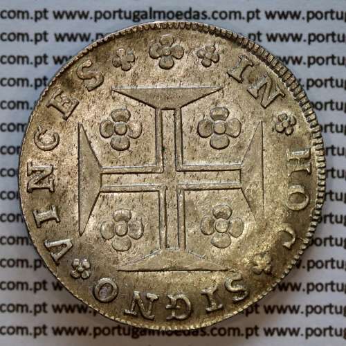 Cruzado Novo prata 1811 D. João Príncipe Regente, 480 Reis prata 1811, coroa média 33 pérolas (var.1), diadema losango 1 ponto