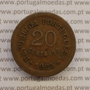 MOEDA DE VINTE CENTAVOS (20 CENTAVOS) BRONZE 1925