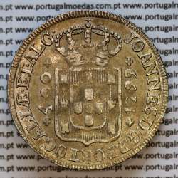 Cruzado Novo prata 1799 D. João Príncipe Regente, 480 Reis prata 1799, coroa média 30 pérolas (var.2), diadema losango 1 ponto
