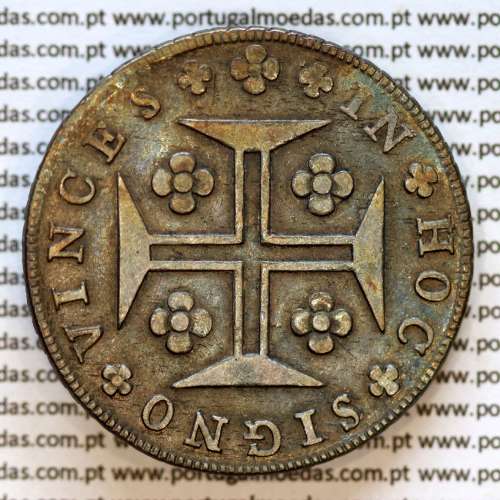 Cruzado Novo prata 1799 D. João Príncipe Regente, 480 Reis prata 1799, coroa média 30 pérolas (var.2), diadema losango 1 ponto