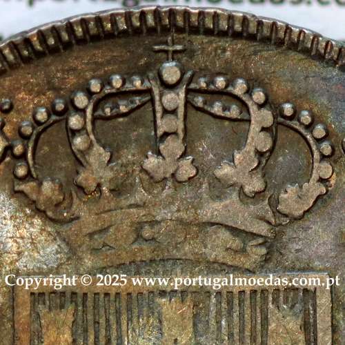 Cruzado Novo prata 1799 D. João Príncipe Regente, 480 Reis prata 1799, coroa média 30 pérolas (var.2), diadema losango 1 ponto