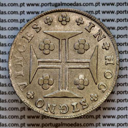 Portugal, silver coin of Cruzado Novo 1800 D. João Prince Regent, diamond diadem 1 point, medium crown of 30 pearls (var.01)