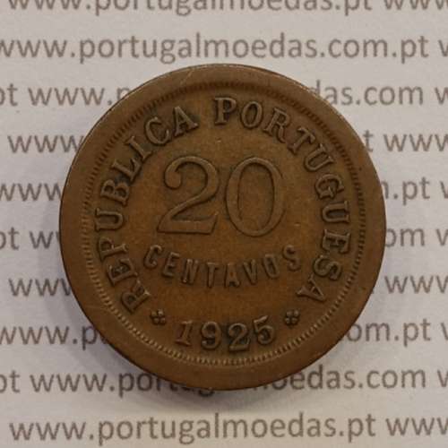 MOEDA DE VINTE CENTAVOS (20 CENTAVOS) BRONZE 1925 BC+
