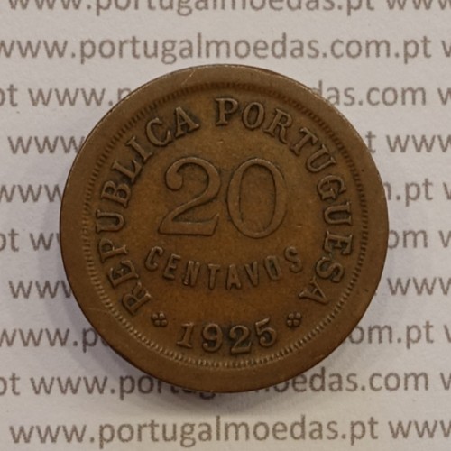 MOEDA DE VINTE CENTAVOS (20 CENTAVOS) BRONZE 1925 BC+