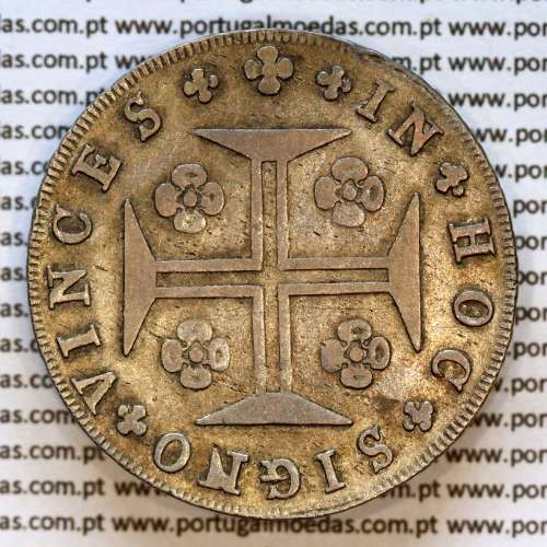 Cruzado Novo prata 1800 D. João Príncipe Regente, 480 Reis prata 1800, coroa baixa 41 pérolas (var.1), diadema losango 2 pontos