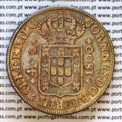 Portugal, silver coin of Cruzado Novo 1800 D. João Prince Regent, diamond diadem 1 point, medium crown of 35 pearls (var.01)