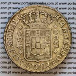 Portugal, silver coin of Cruzado Novo 1800 D. João Prince Regent, diamond diadem 1 point, medium crown of 35 pearls (var.01)