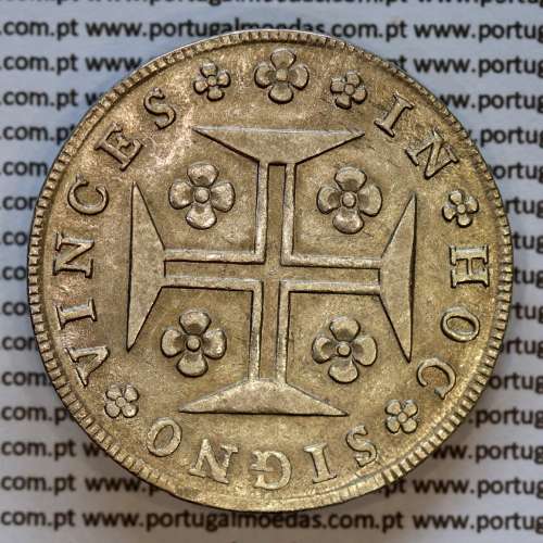Cruzado Novo prata 1800 D. João Príncipe Regente, 480 Reis prata 1800, coroa média 35 pérolas (var.1), diadema losango 1 ponto