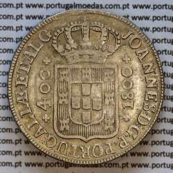 Portugal, silver coin of Cruzado Novo 1800 D. João Prince Regent, diamond diadem 1 point, medium crown of 35 pearls (var.01)