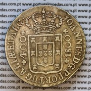 Portugal, silver coin of Cruzado Novo 1800 D. João P. R., diamond diadem 4 points, tall crown 42 pearls, ·ET ALG· without a dot
