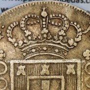 Portugal, silver coin of Cruzado Novo 1800 D. João P. R., diamond diadem 4 points, tall crown 42 pearls, ·ET ALG· without a dot