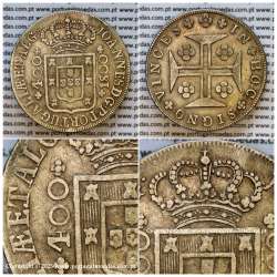 Portugal, silver coin of Cruzado Novo 1800 D. João P. R., diamond diadem 4 points, tall crown 42 pearls, ·ET ALG· without a dot