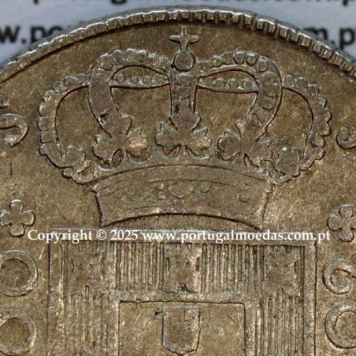 Portugal, silver coin Cruzado Novo 1802 D. João Prince Regent, low crown of 45 pearls (var.1), 2-point diamond diadem