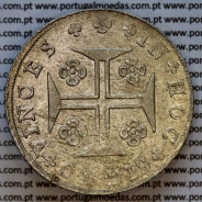 Cruzado Novo prata 1805 D. João Príncipe Regente, 480 Reis prata 1805, coroa média de 33 pérolas, diadema losango 1 ponto, Var.1