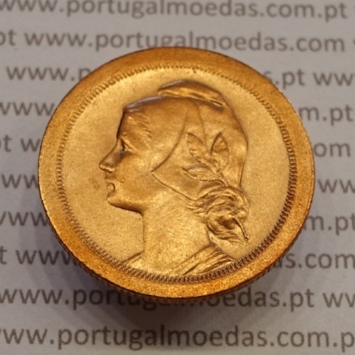 20 Centavos 1924 Bronze, ($20) Vinte centavos 1924 da Republica Portuguesa, (Bela), World Coins Portugal KM 574