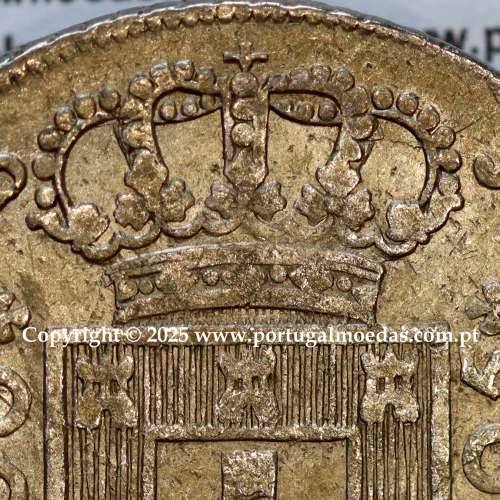 Cruzado Novo prata 1805 D. João Príncipe Regente, 480 Reis prata 1805, coroa média de 33 pérolas, diadema losango 1 ponto, Var.1