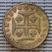 Cruzado Novo prata 1805 D. João Príncipe Regente, 480 Reis prata 1805, coroa baixa de 45 pérolas, diadema losango 2 pontos