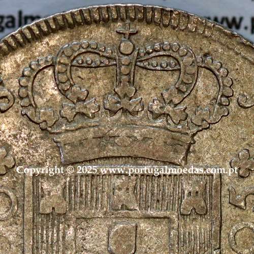 Portugal, silver coin Cruzado Novo 1805 D. João Prince Regent, low crown with 45 pearls, 2-point diamond diadem, (var.1)