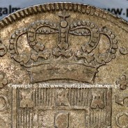 Cruzado Novo prata 1805 D. João Príncipe Regente, 480 Reis prata 1805, coroa baixa de 45 pérolas, diadema losango 2 pontos
