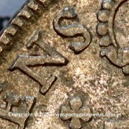 Cruzado Novo prata 1805 D. João Príncipe Regente, 480 Reis prata 1805, coroa baixa de 45 pérolas, diadema losango 2 pontos